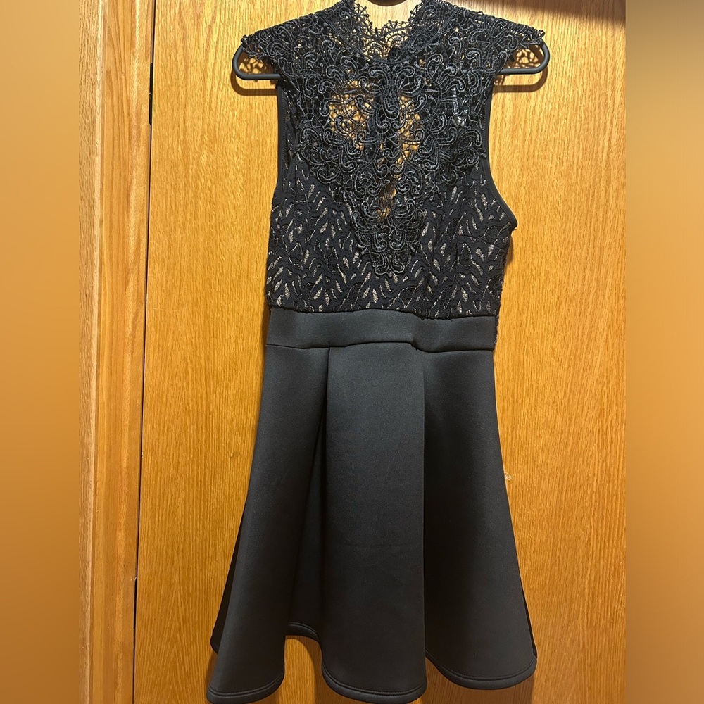 Windsor Black and Gold Appliqué Dress